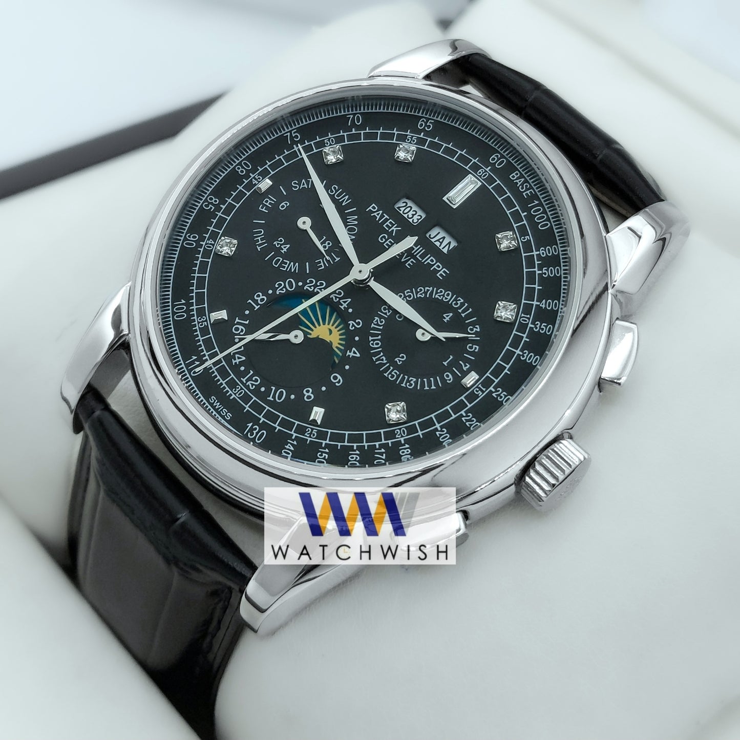 New Collection Silver With Black Dial Automatic Watch