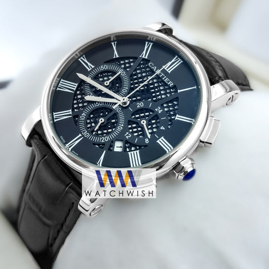 New Collection Silver With Black Dial Watch For Men