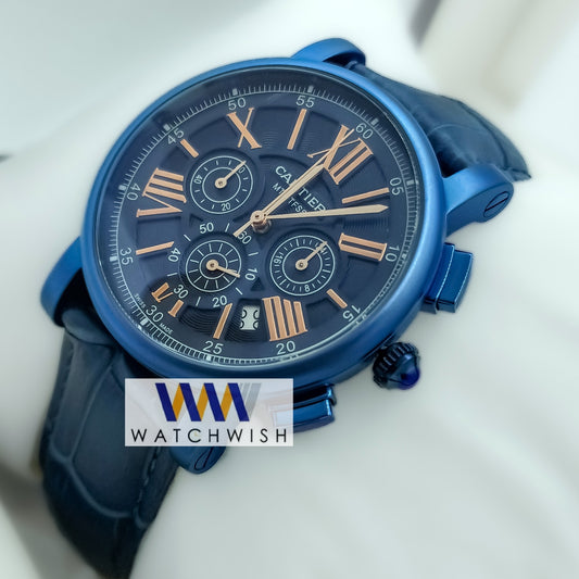 Chronograph Matt Blue branded men's watch