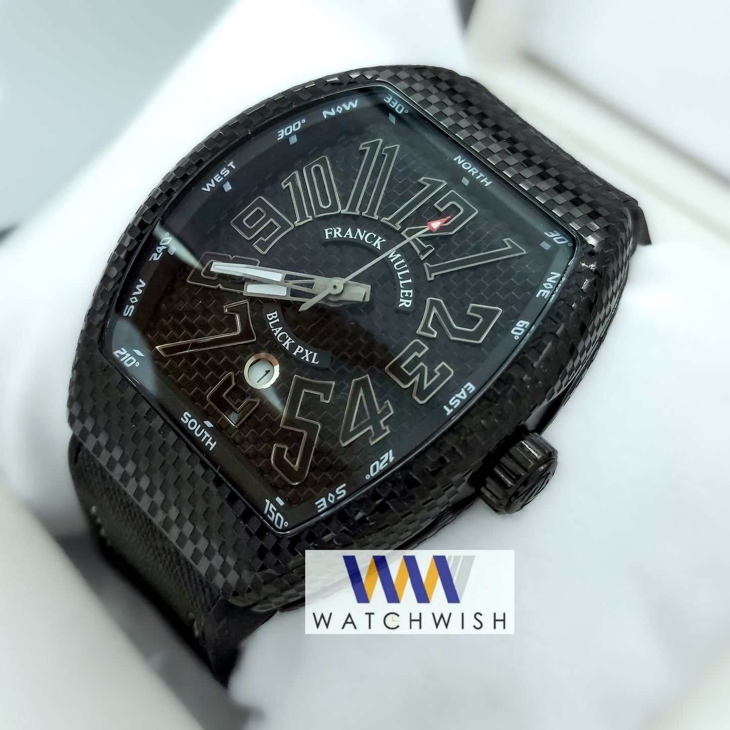 Exclusive Collection Full Black Checkered Case With Black Checkered Dial Chronograph Watch For Men