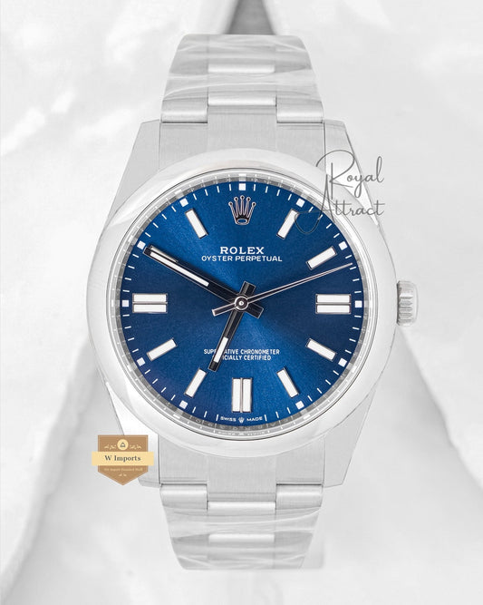 Latest Collection 40 Silver With Blue Dial Automatic Watch Clean Made