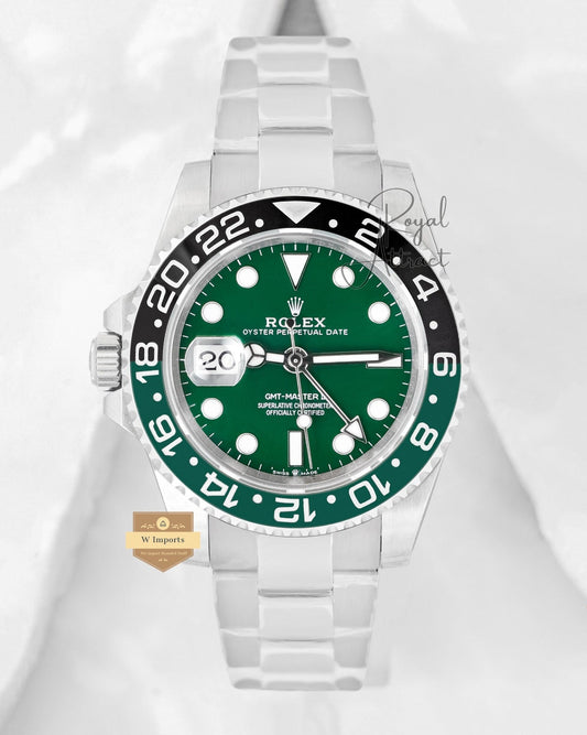 Latest Collection Gmt 40 Silver With Green Dial And Bezel V3 Factory