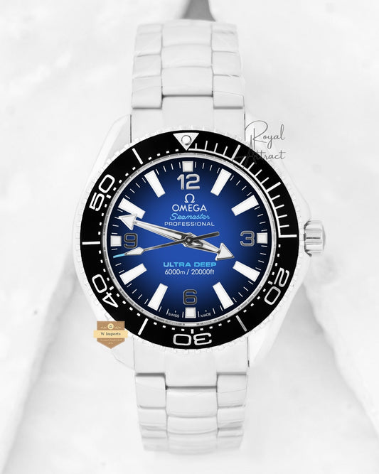 Latest Collection Silver With Smoky Blue Dial Automatic Chain Watch