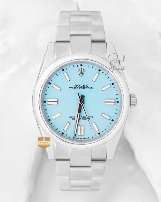 Latest Collection 41 Silver With Tiffany Blue Dial Automatic Watch BP Made