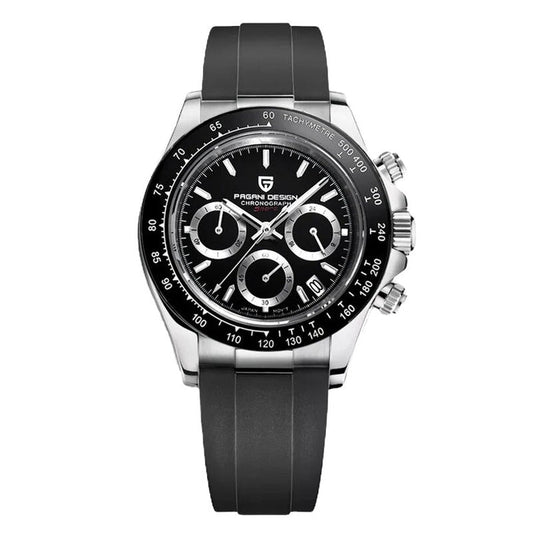 Pagani Design Black Pvc Strap Pd-1664 Daytona Black dial