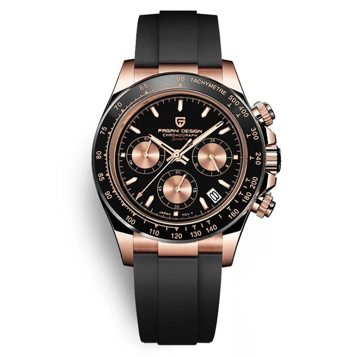 Pagani Design Black Pvc Strap Pd-1664