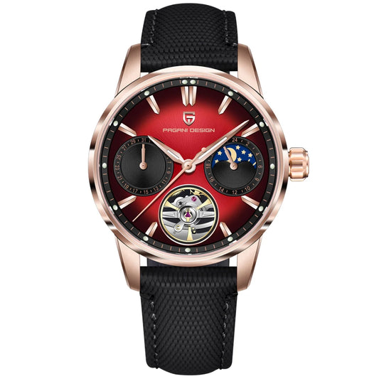 Pagani Design Mens Tourbillon Golden With Red Dial Mechanical Watch Ys021