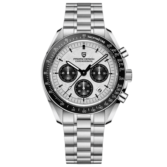 Pagani Design Men's Chain Watches Quartz Chronograph | Pd-1701 white dial Panda