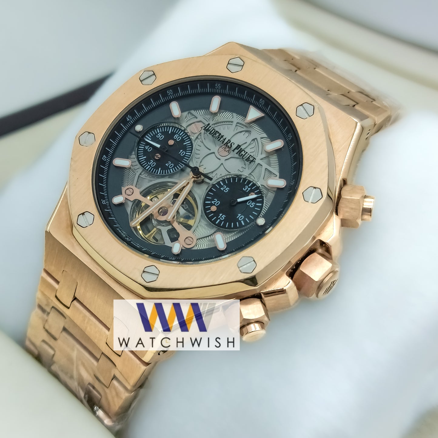 Exclusive Collection Rose Gold With Skeleton Dial Automatic Watch