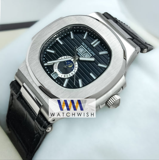 New Collection Silver With Black Dial Automatic Watch