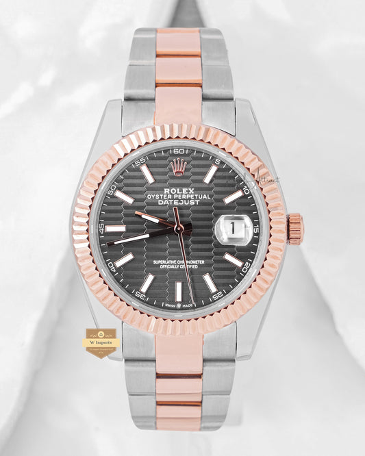 Latest Collection 41 Two Tone Rose Gold With Gray texture Dial Automatic Watch Rx Made