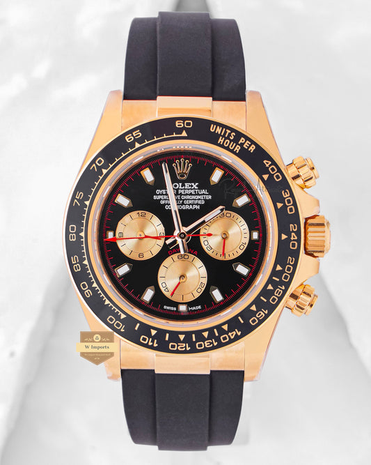 LATEST COLLECTION CHRONOGRAPH 40 YELLOW GOLD CASE WITH BLACK DIAL & RUBBER STRAP ZR FACTORY