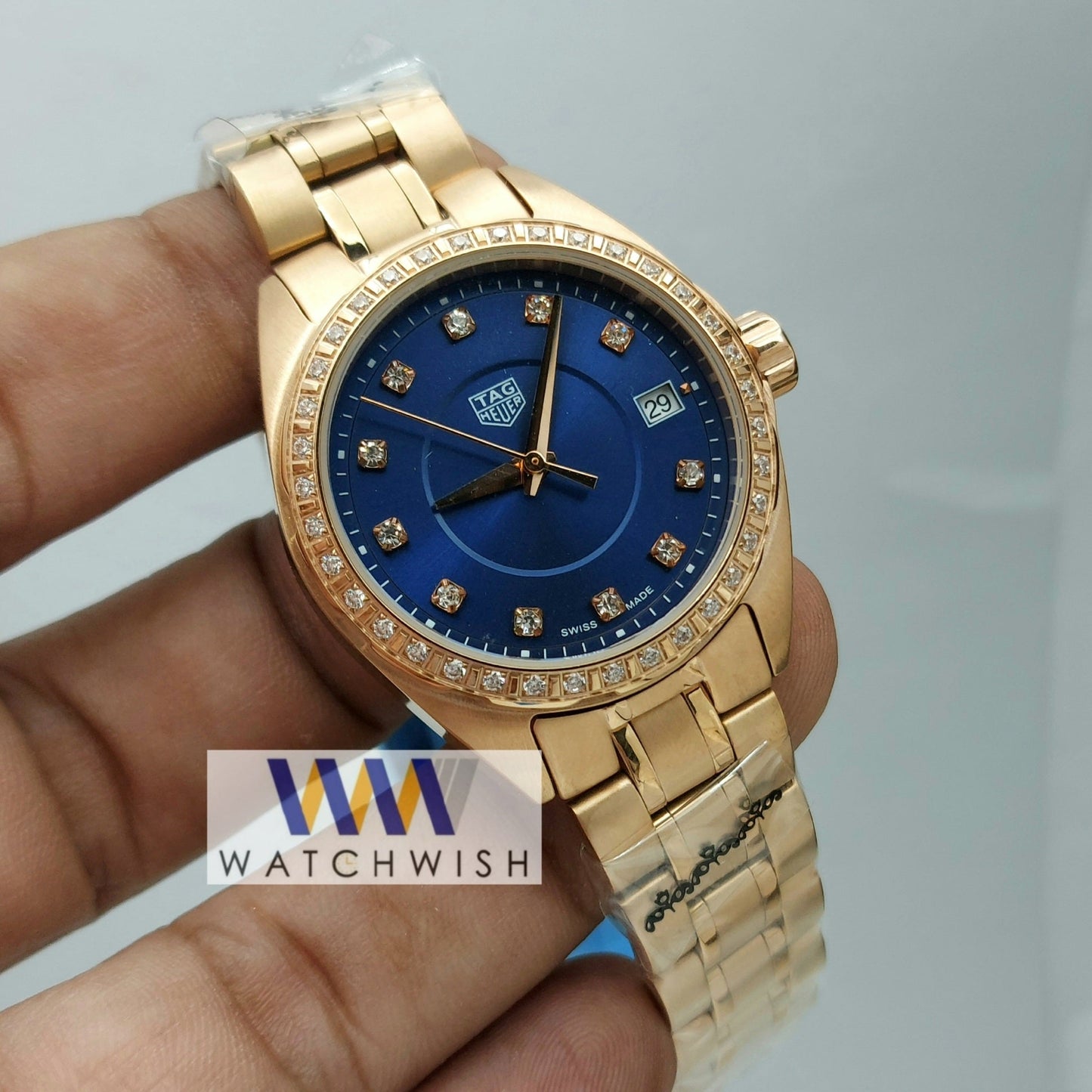 Ladies Collection Rose Gold With Blue Dial Ladies Branded Watch
