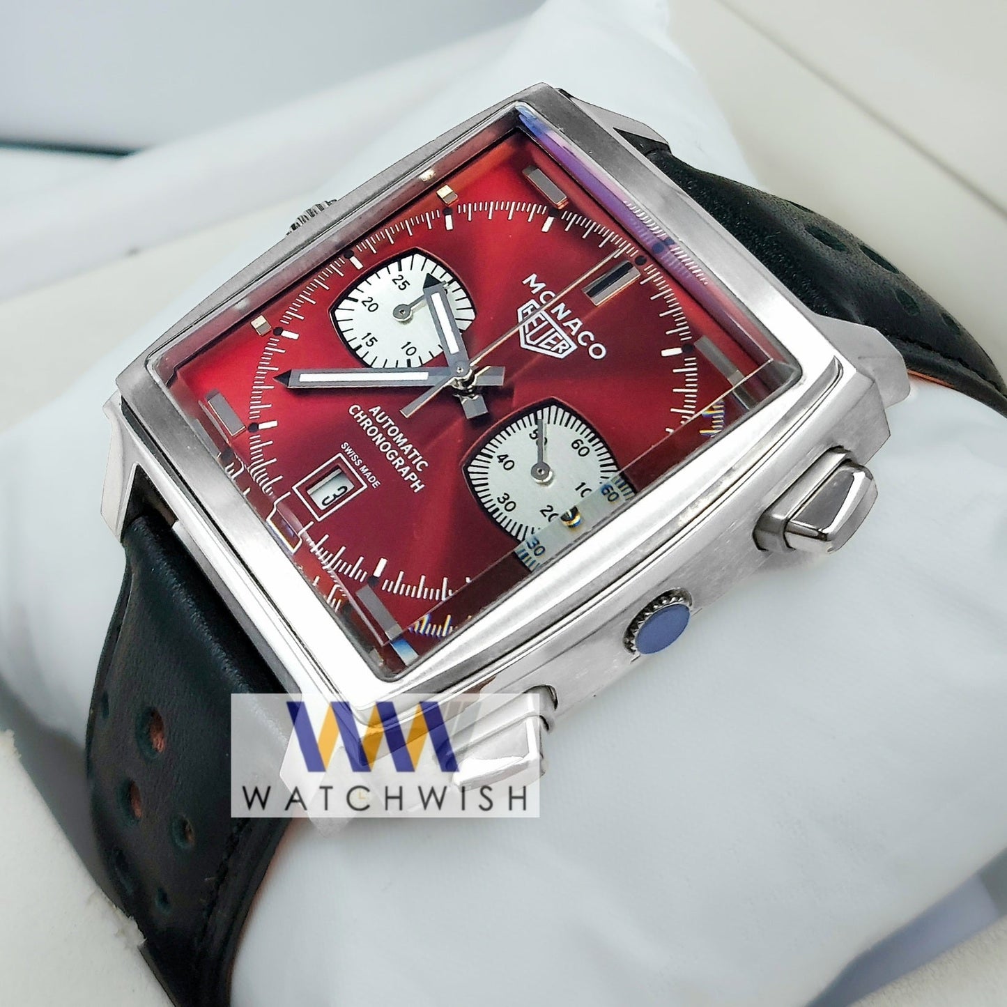 New Collection Silver With Red Dial Chronograph Watch