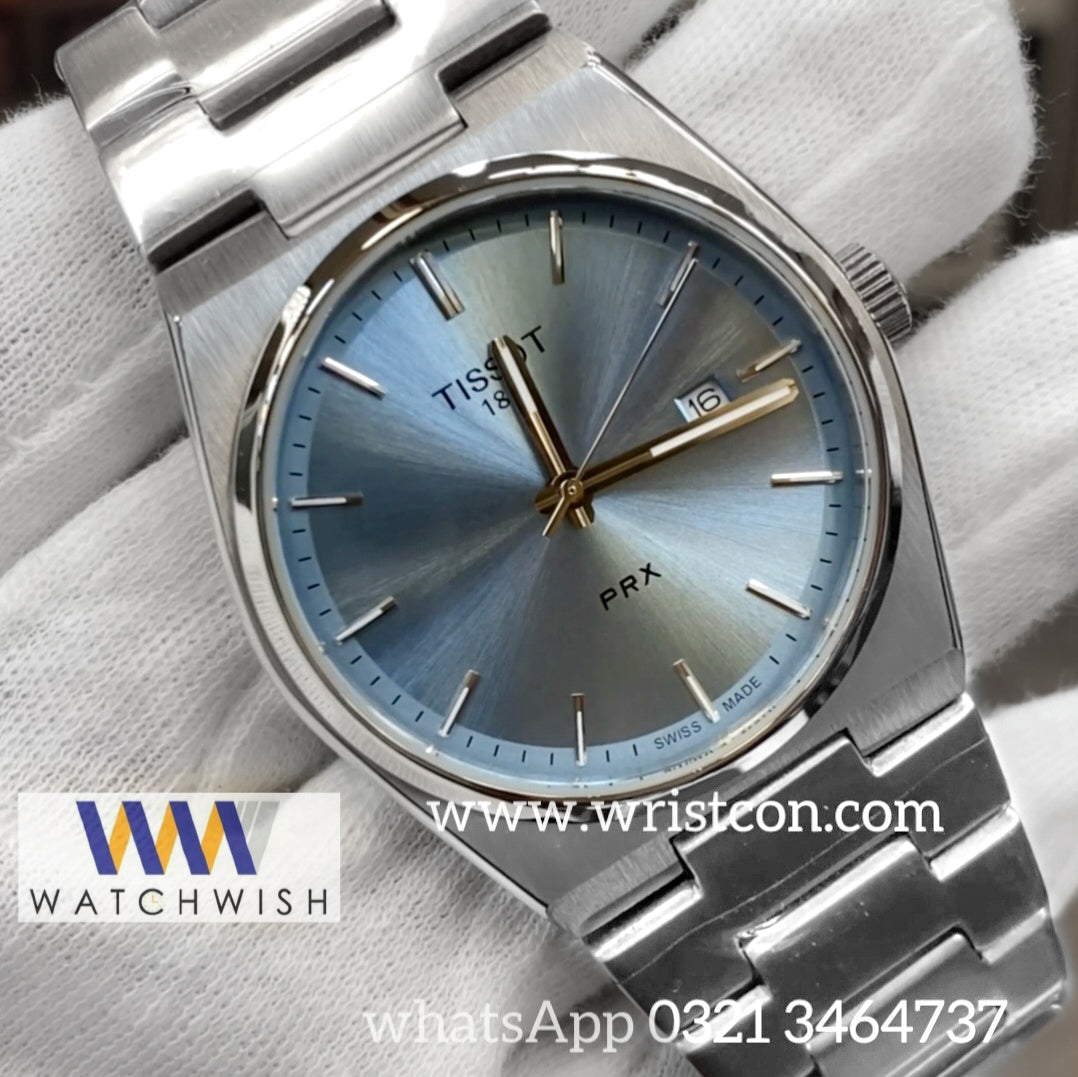New Collection Silver With Light Blue Dial Branded Watch For Men