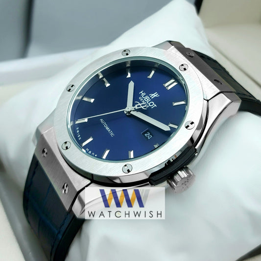 New Collection Silver With Blue Dial Automatic Watch