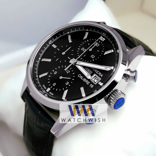 New Collection Silver With Black Dial Chronograph Watch