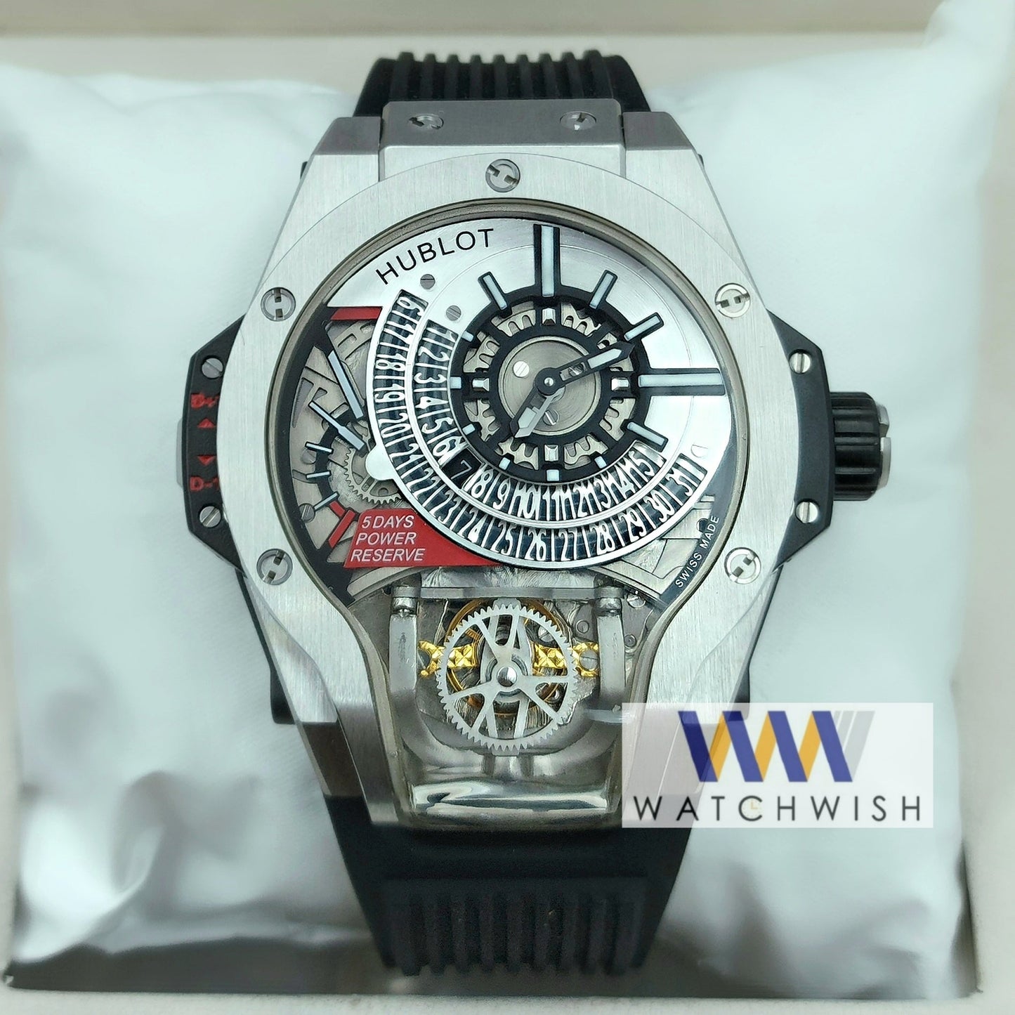 Exclusive Collection Silver With Silver Tourbillion Dial Automatic Watch