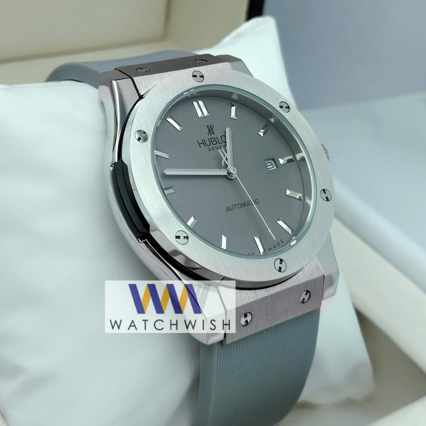 New Collection Silver With Grey Dial Automatic Watch