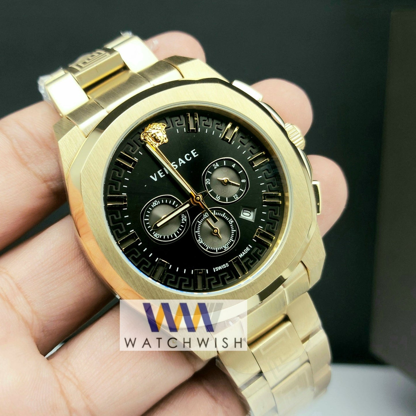 New Collection Gold with Black Chronograph Watch