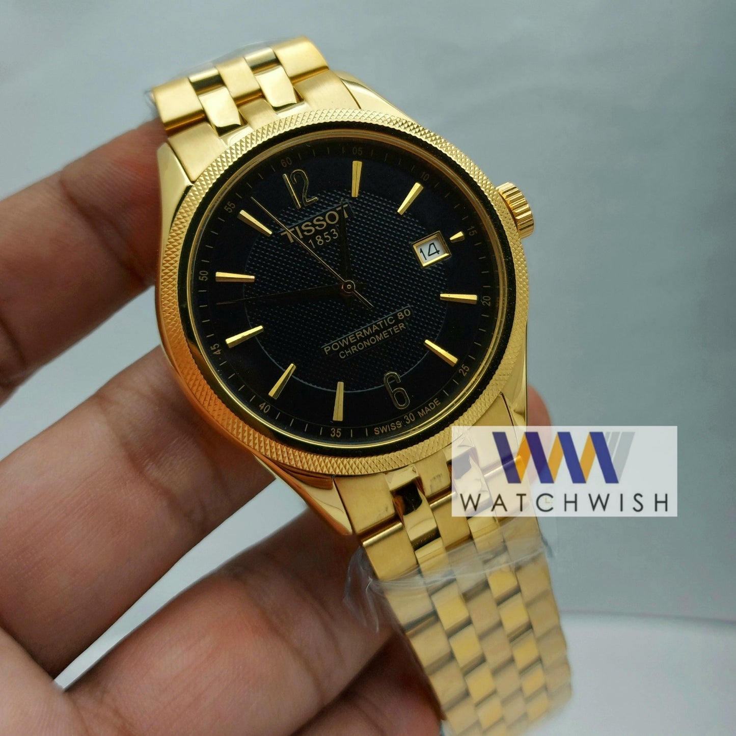 New Collection Yellow Gold With Black Dial Watch For Men