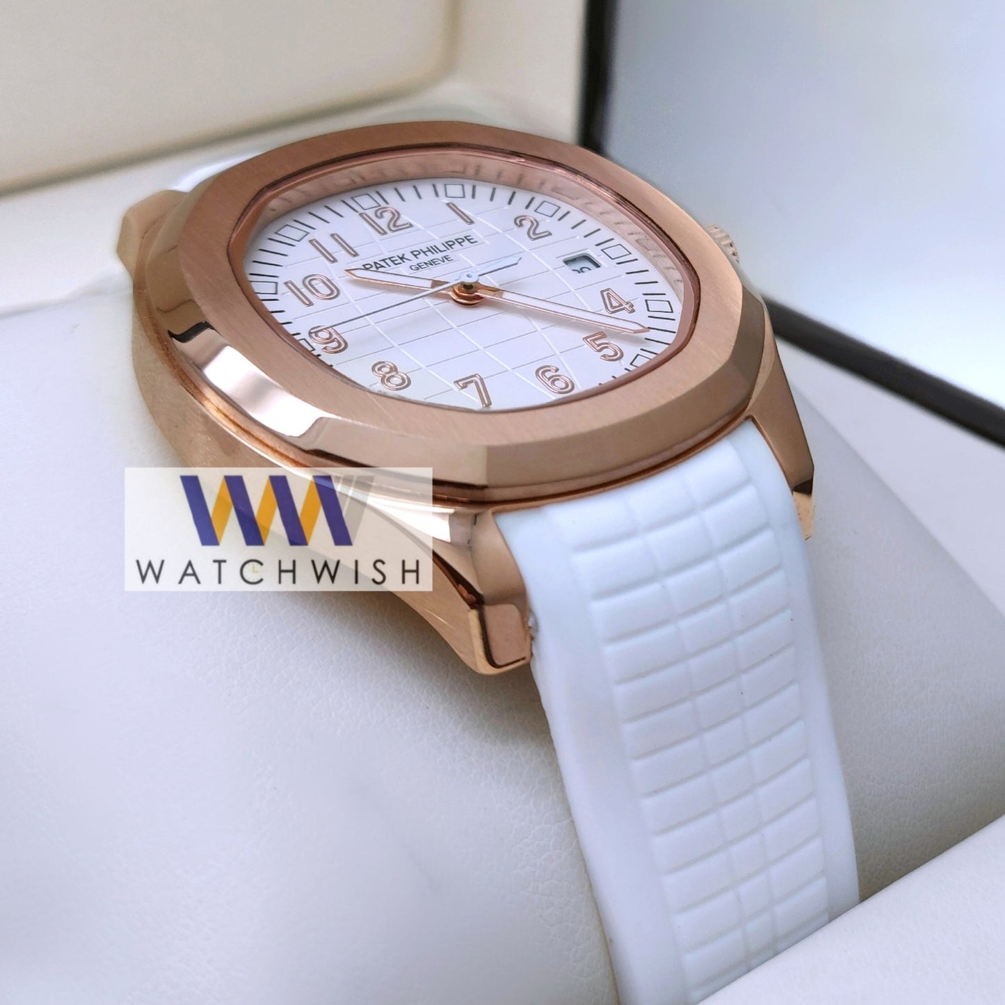New Collection Rose Gold With White Dial Automatic Watch