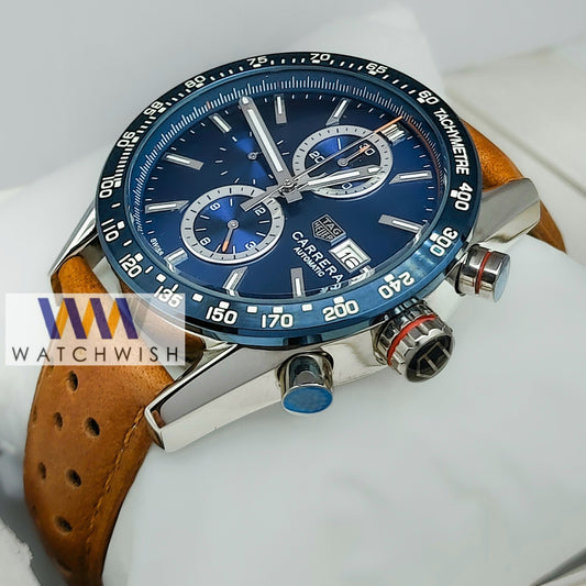 New Collection Silver With Blue Dial Chronograph Watch