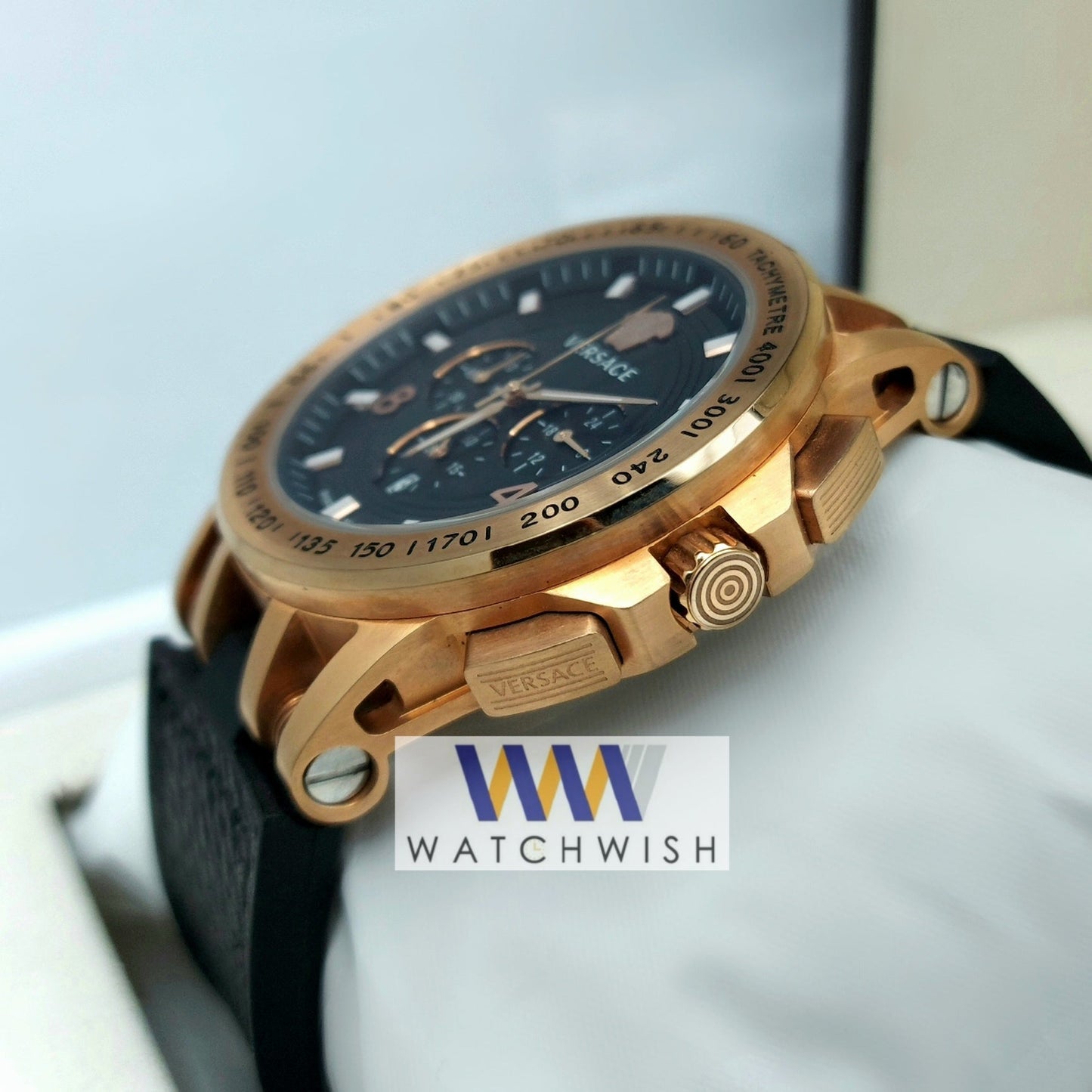 New Collection Gold With Black Dial Chronograph Watch