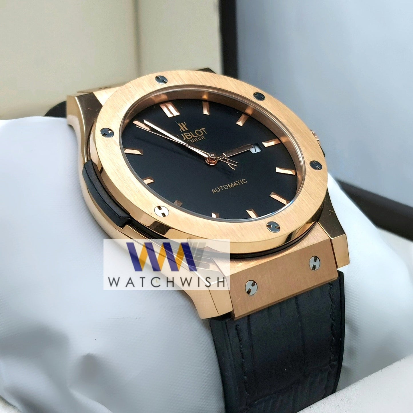 New Collection Rose Gold With Black Dial Automatic Watch