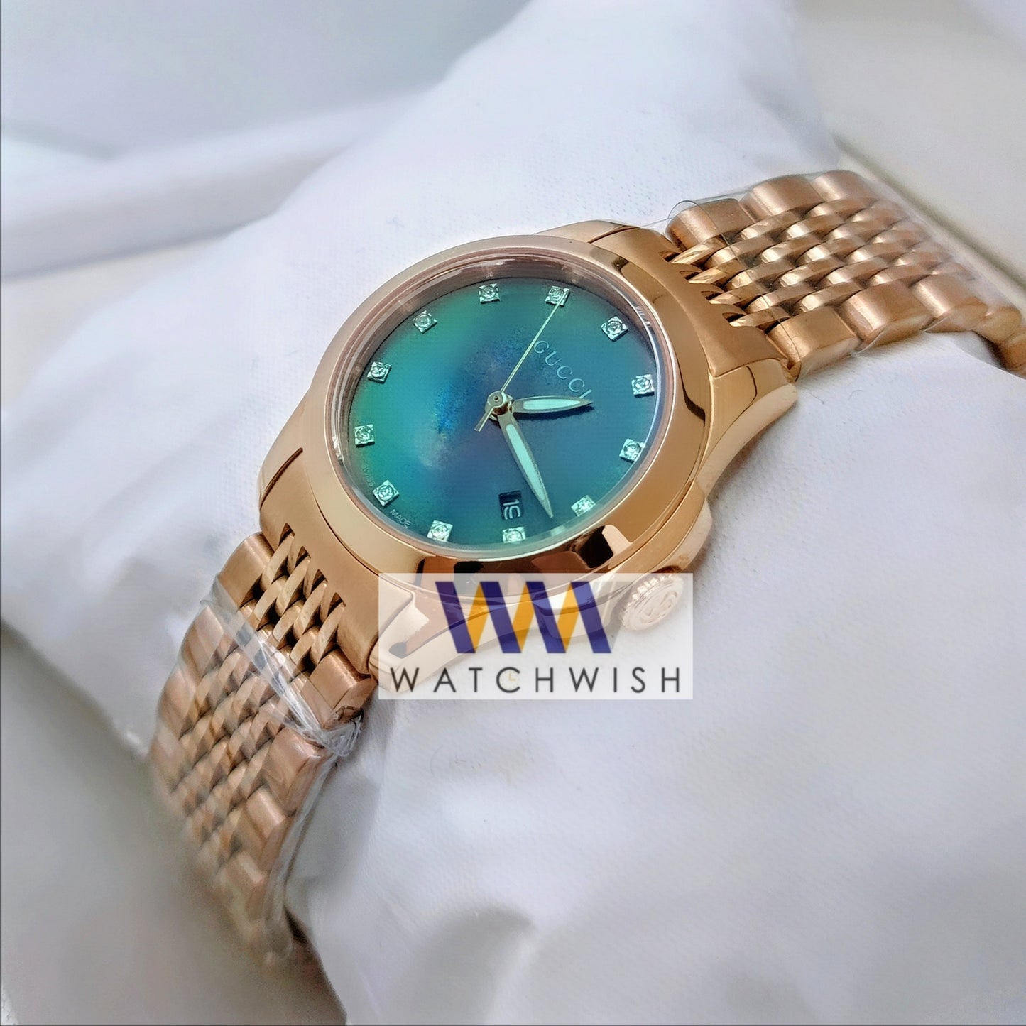 Ladies Collection Rose Gold With Marble Dial Brand Watch