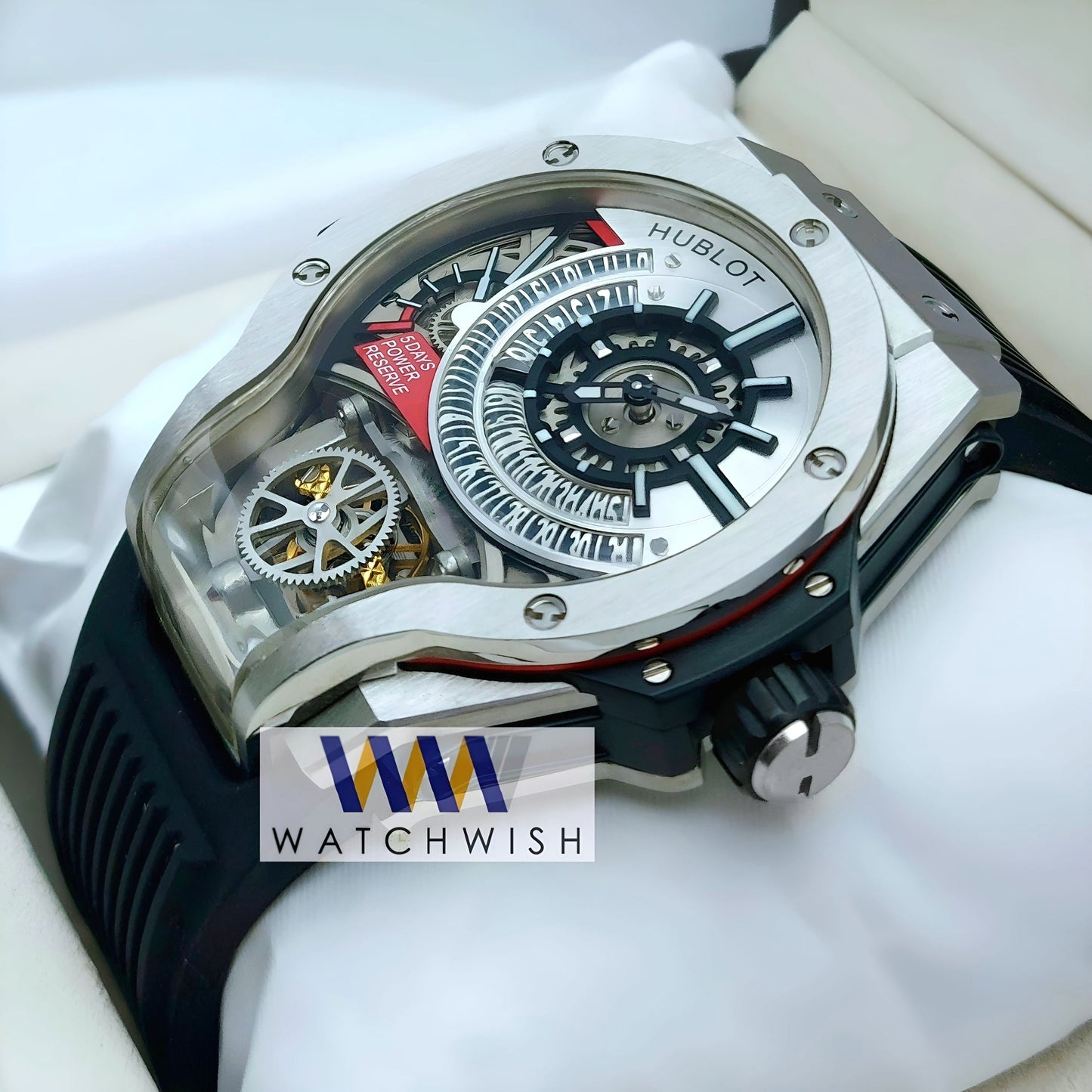 Exclusive Collection Silver With Silver Tourbillion Dial Automatic Watch