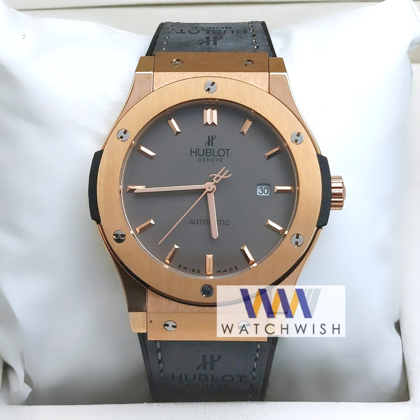 New Collection Rose Gold With Grey Dial Automatic Watch