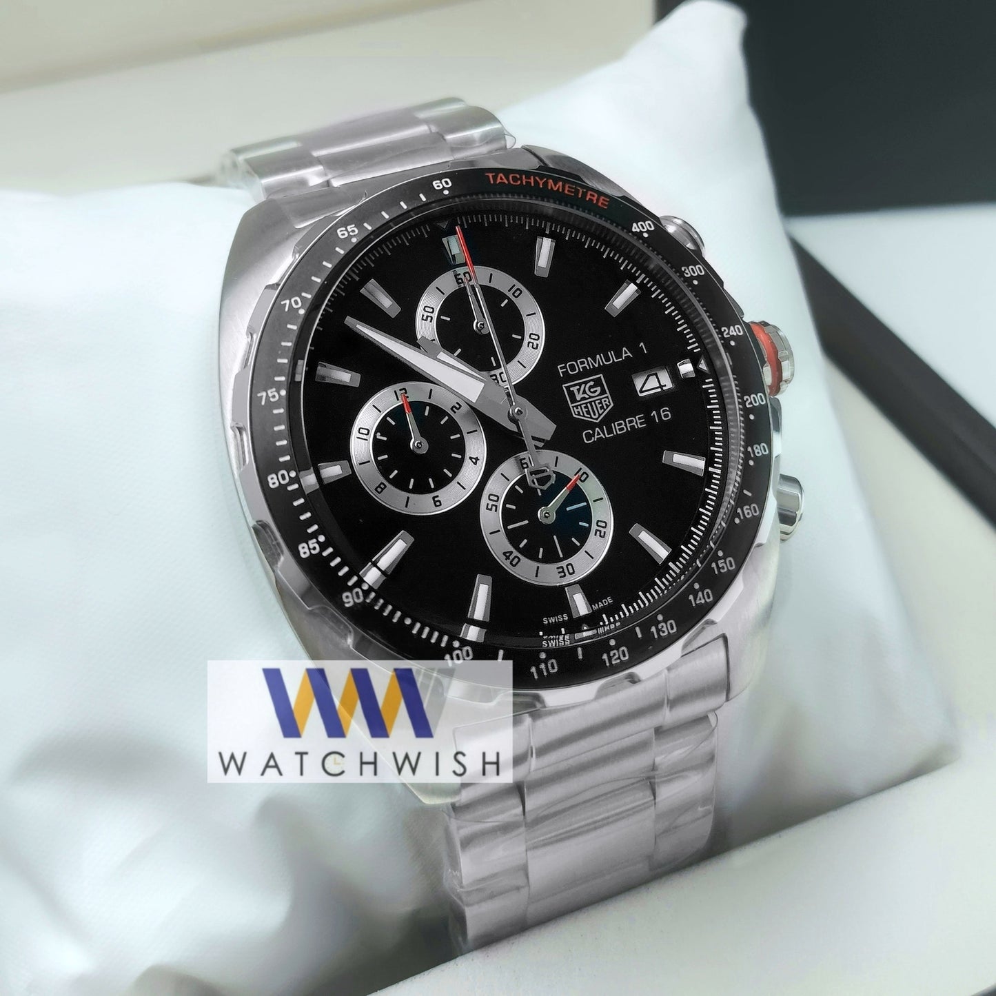 New Collection Silver With Black Dial Chronograph Watch