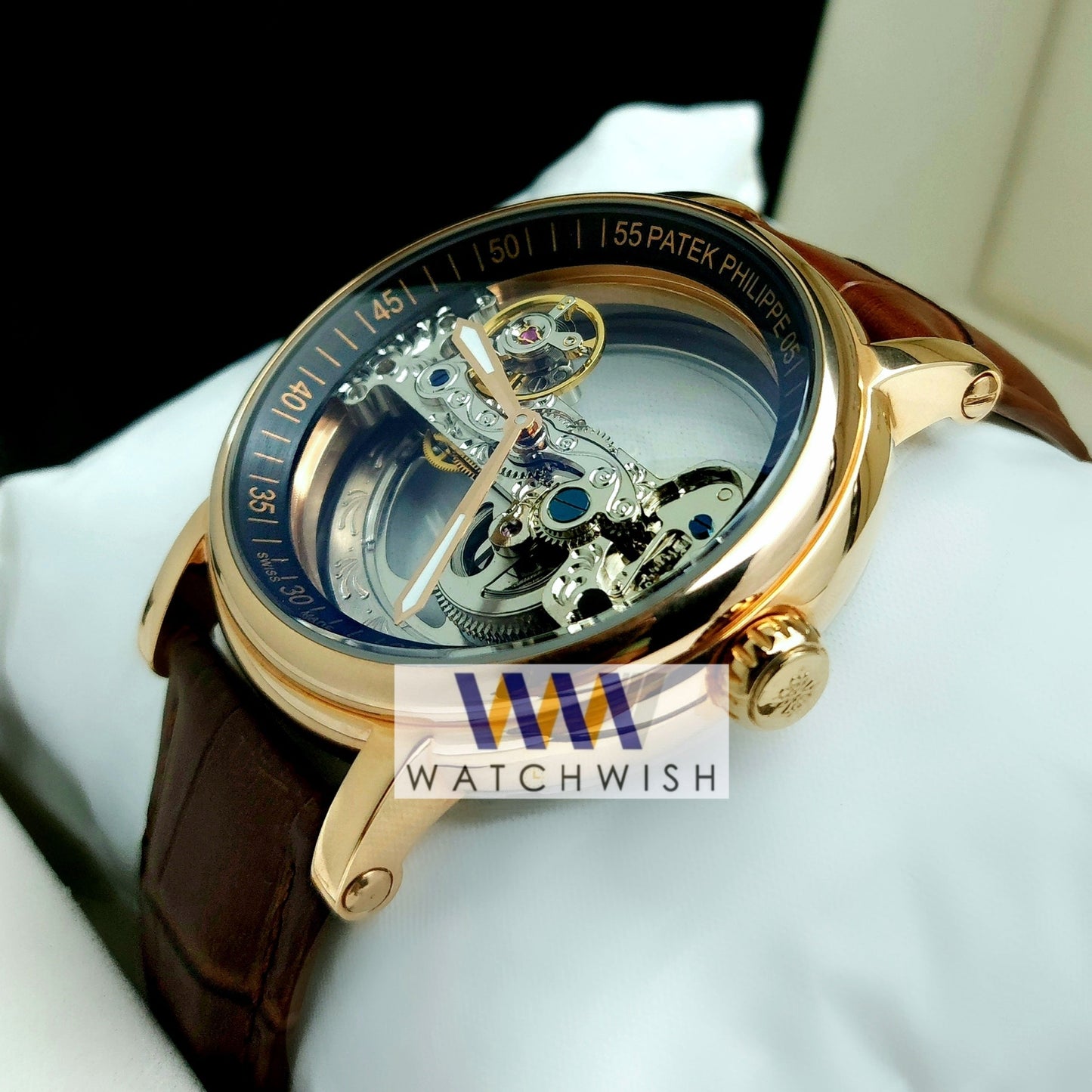 New Collection Rose Gold With Brown Dial Brown strap Automatic Watch