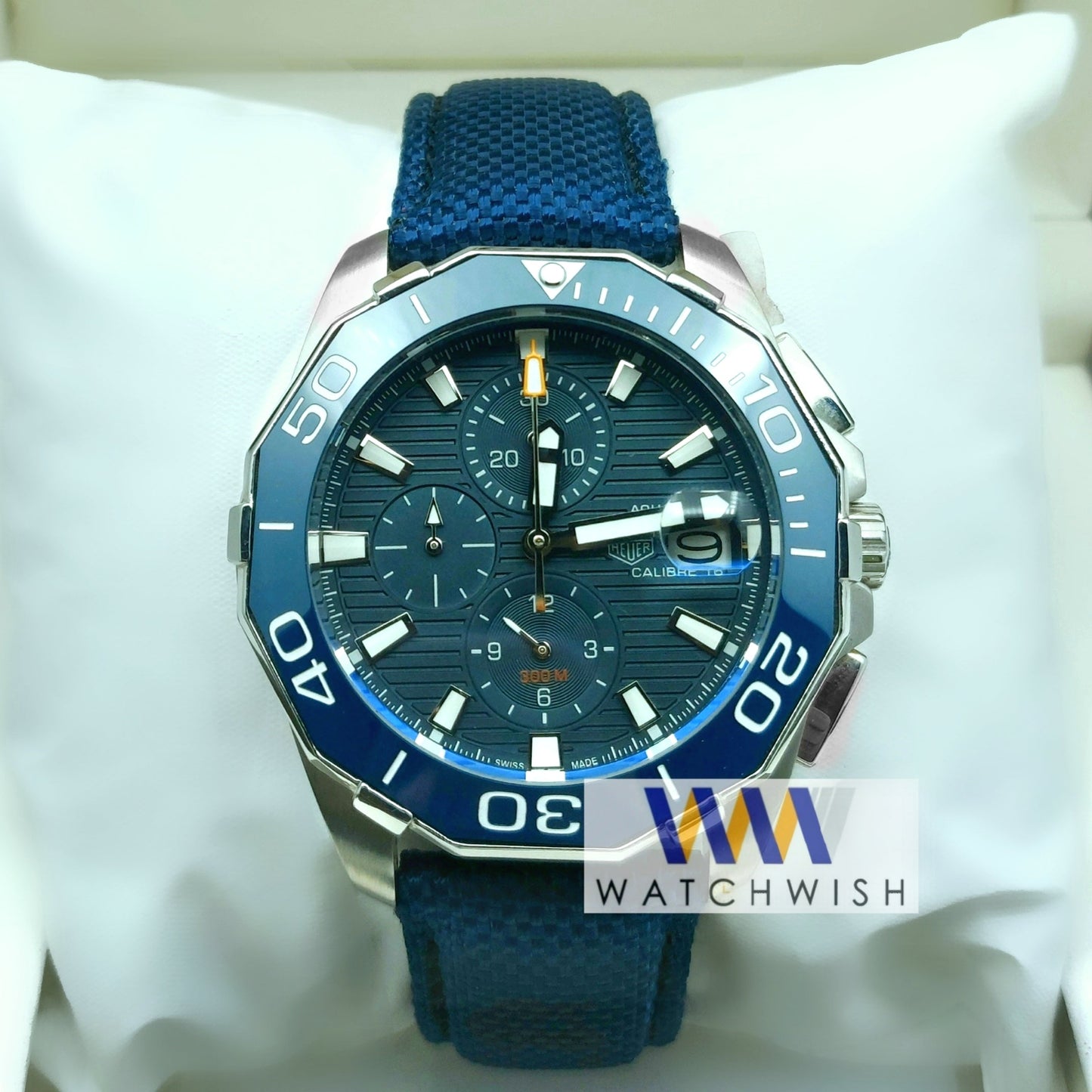 New Collection Silver With Blue Dial Chronograph Watch