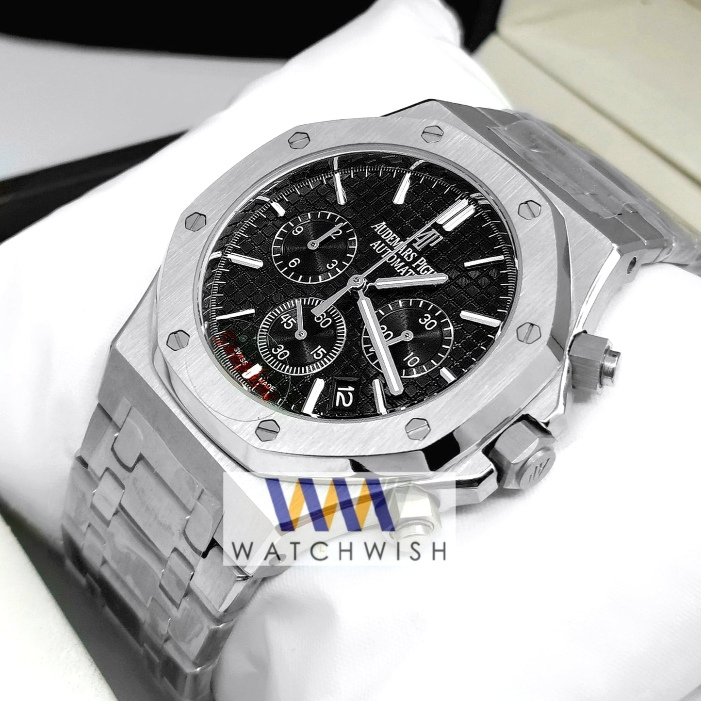 New Collection Silver With Black Dial Chronograph Watch