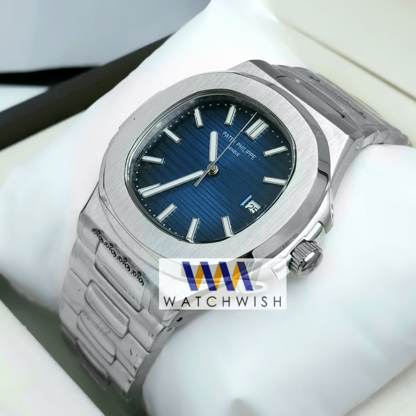 New Collection Silver With Blue Dial Automatic Watch