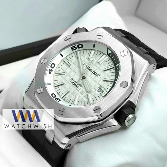 New Collection Silver With White Dial Automatic Watch