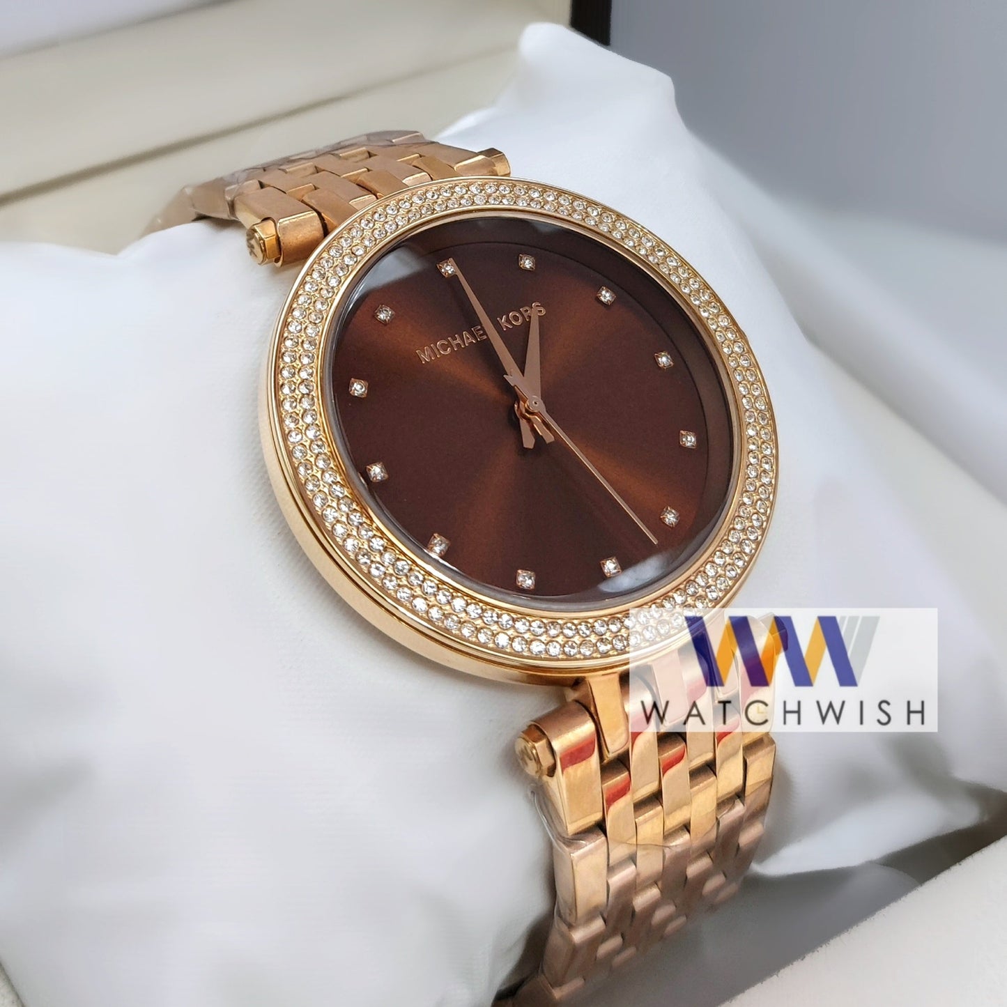 Ladies Brand Collection Rose Gold Maroon Dial Watch