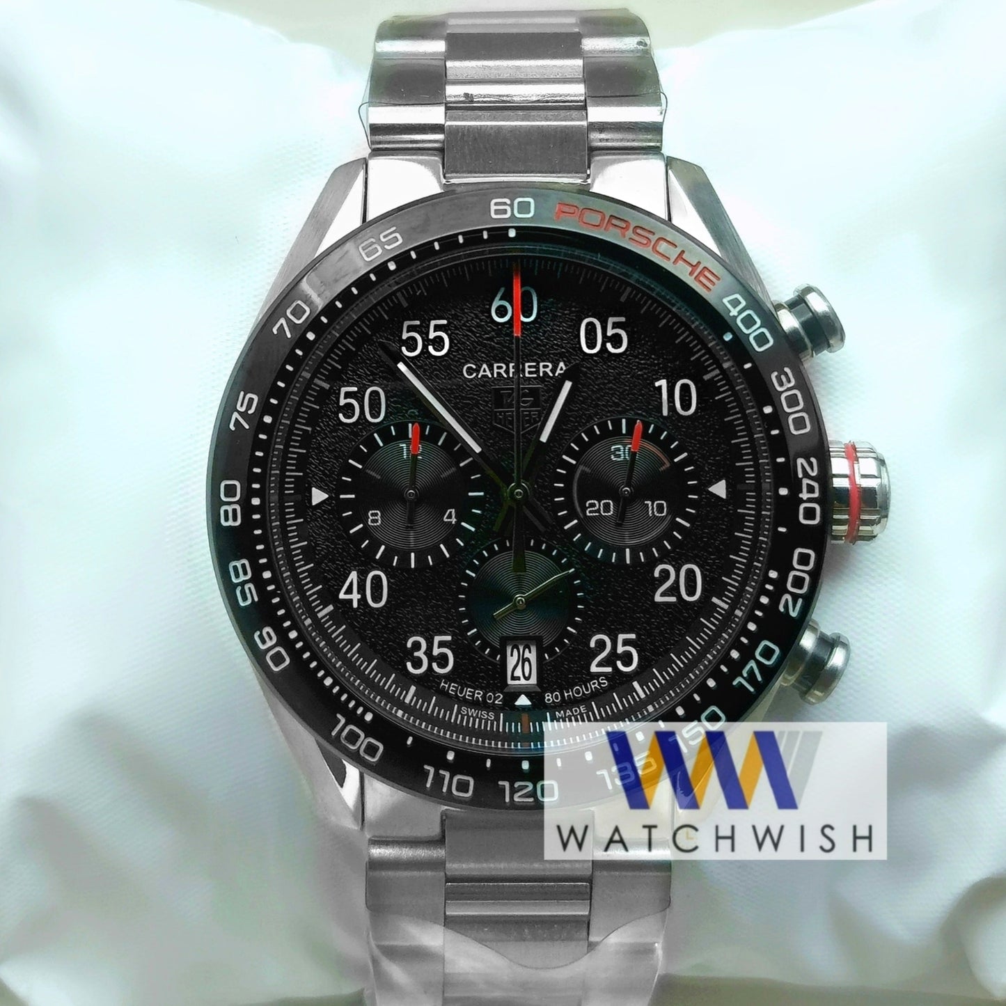New Collection Silver With Black Dial Chronograph Watch