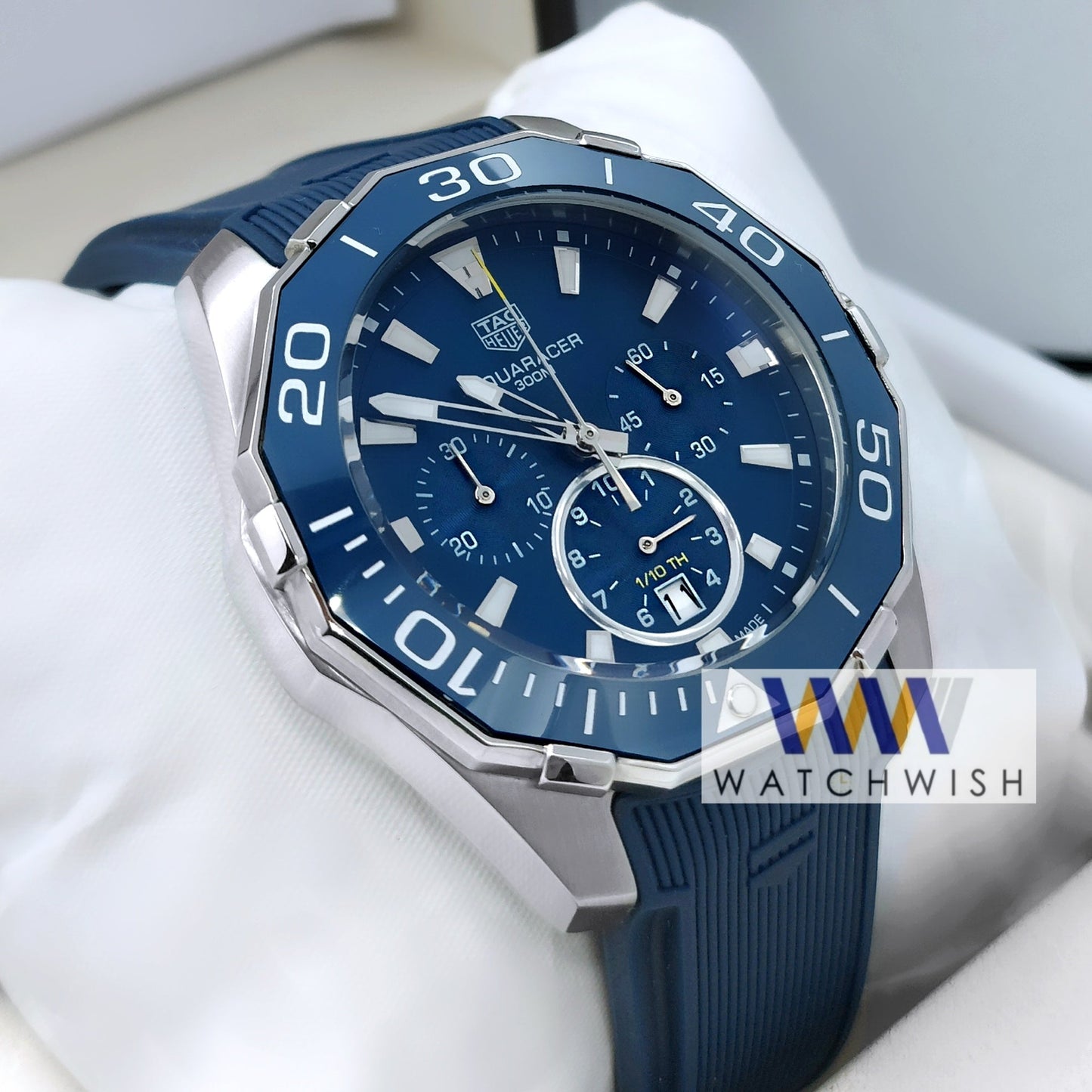 New Collection Silver With Blue Dial Chronograph Watch