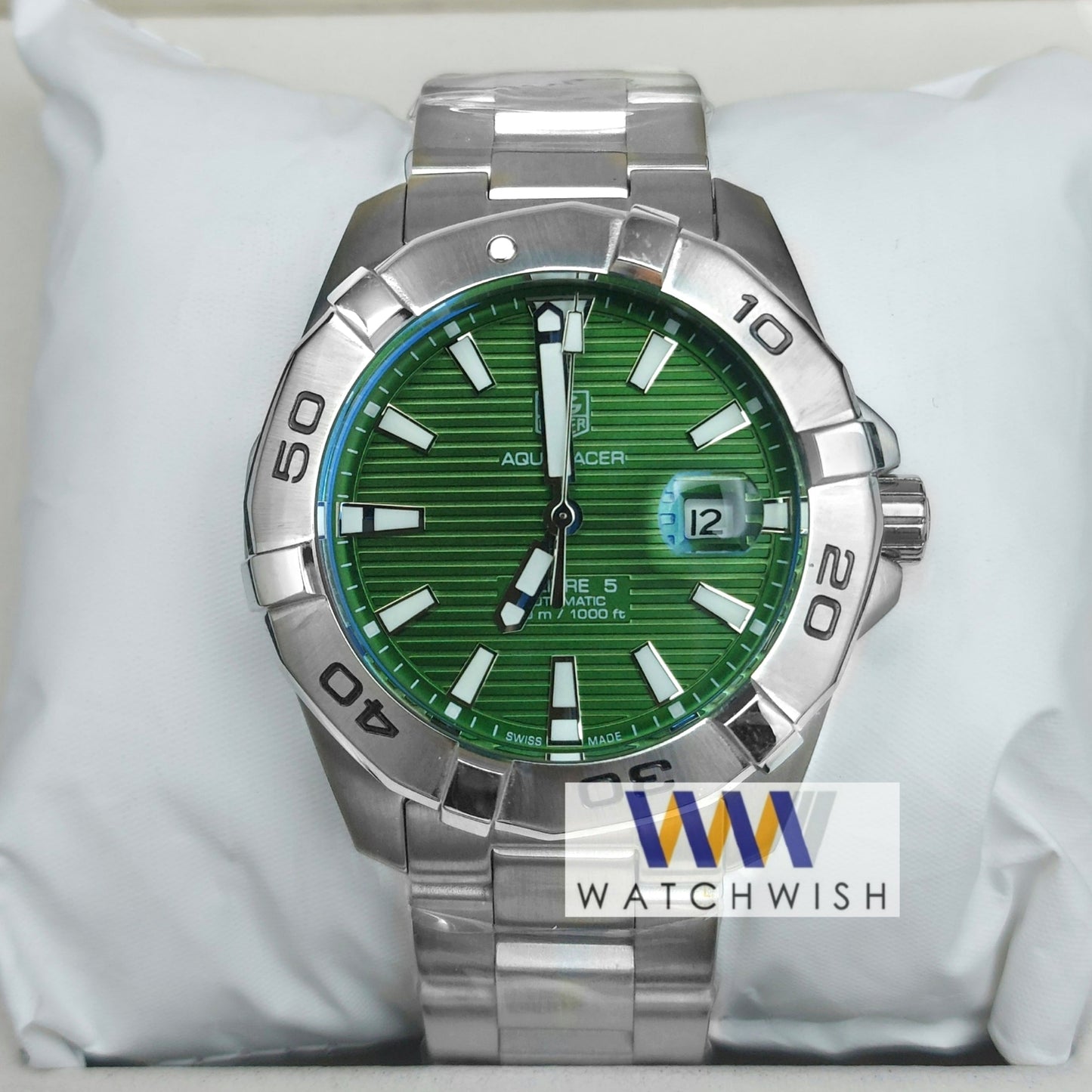 Exclusive Collection Silver With Green Dial Automatic Watch