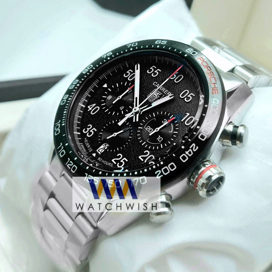 New Collection Silver With Black Dial Chronograph Watch