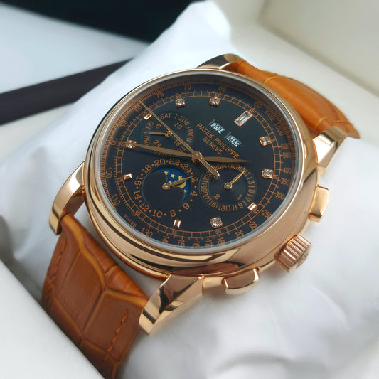 New Collection Rose Gold With Black Dial Automatic Watch For Men