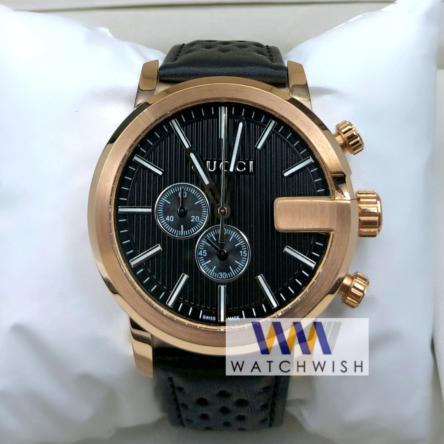 New Collection Rose Gold With Black Dial Chronograph Watch For Men