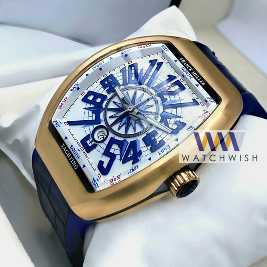 Watch Brand Rose Gold With White Dial Automatic Watch For Men