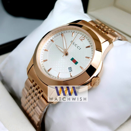 New Collection Rose Gold With Off White Dial Watch