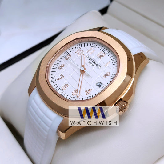 New Collection Rose Gold With White Dial Automatic Watch