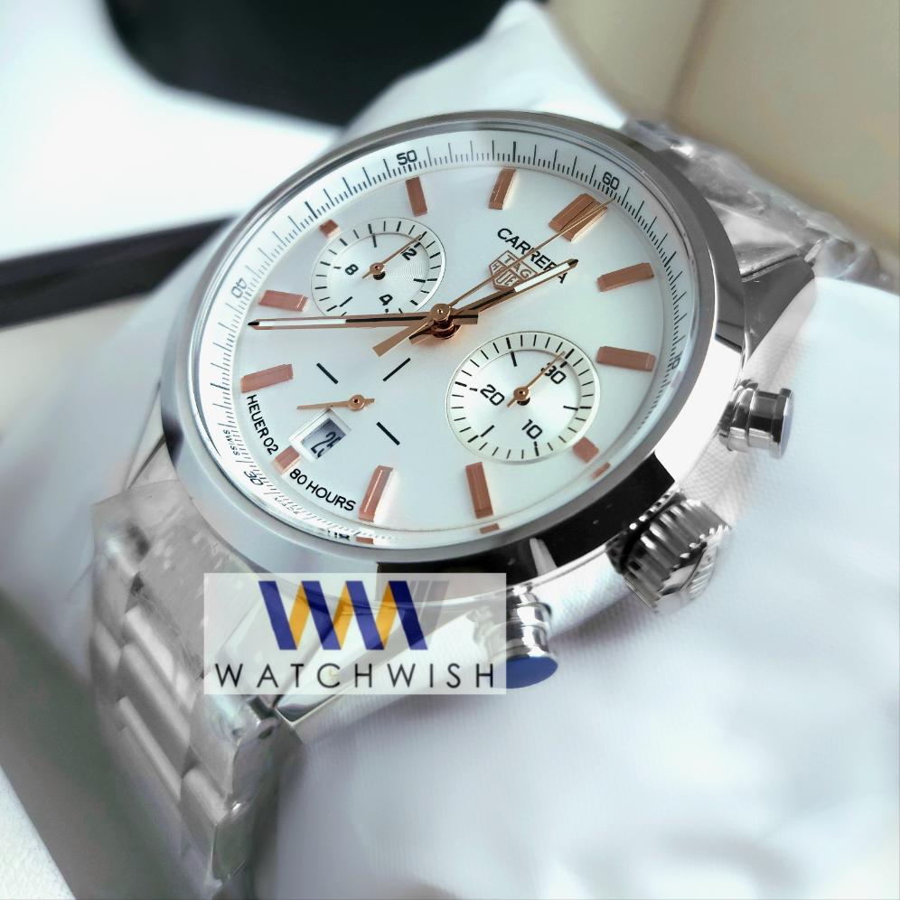 New Collection Silver With White Dial Chronograph Watch