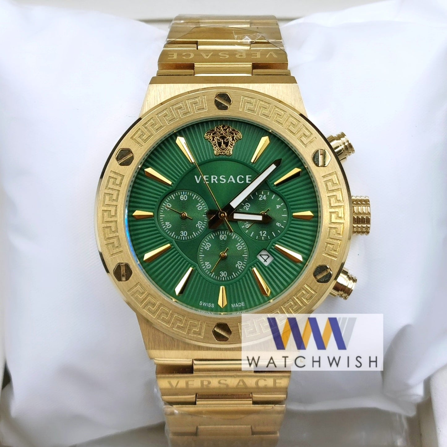 Exclusive Collection Rose Gold With Green Dial Chronograph Watch